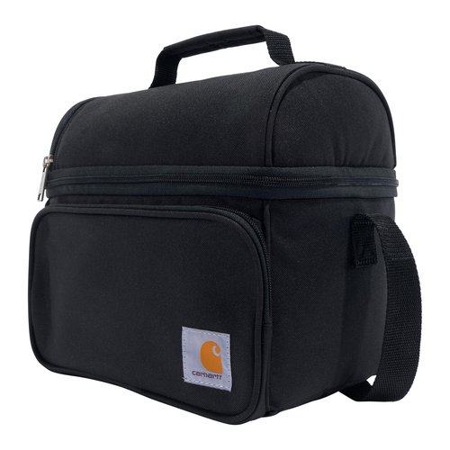 Carhartt Insulated Dual Compartment Lunch Box, Durable Fully-Insulated Worksite Lunch Cooler, Black