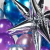 Chrome Purple and Blue Balloon Garland Arch Kit 130Pcs Double stuffed lilac Silver Metallic Balloons For 2024Graduation Galaxy Space Disco Theme Video Game for Euphoria Party birthday decorations