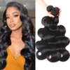 Hswpawk Human Hair Bundles Body Wave 3 Bundles Human Hair 100% Unprocessed Brazilian Virgin Hair Bundles Deals Human Hair Weave Body Wave Bundles Human Hair Extensions Natural Black Color 22 24 26Inch