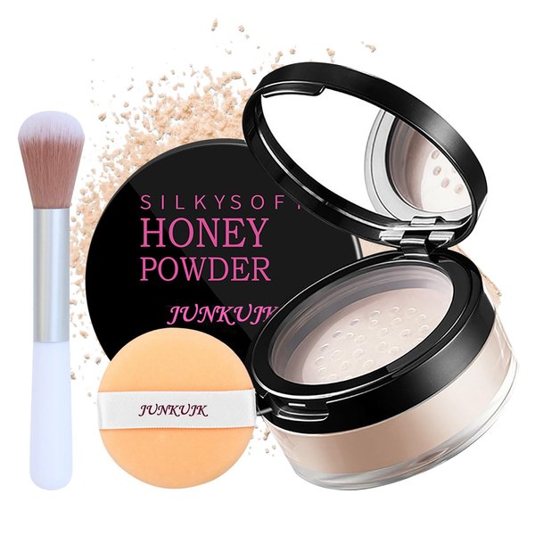 Loose Setting Powder,Lightweight Oil Control Translucent Loose Face Powder with Brush,Waterproof Long Lasting Soft Smooth Matte Face Finishing Powder for Natural Flawless Makeup