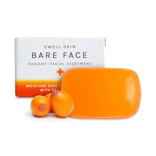 Swell Skin - Bare Face, Moisture-Rich Gentle-Cleansing Bar Soap for All Skin Types, Face Soap Enriched with Sea Buckthorn Seed Oil for Radiant, Even-Toned, Well-Hydrated Skin, 2.25oz Acne Soap Bar