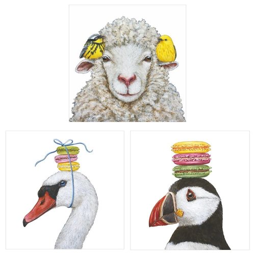 Sweet Friends Party Napkins Variety Pack | 3 Packs of 20CT Beverage Napkins in 3 Designs by Vicki Sawyer