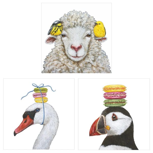Sweet Friends Party Napkins Variety Pack | 3 Packs of 20CT Beverage Napkins in 3 Designs by Vicki Sawyer