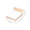 SUNGOOYUE 1:12 Dollhouse Double Bed Model, Mini Portable Oak Material Bed Furniture Decoration for Dollhouse Accessories