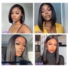 Bob Wig Human Hair 13x4 HD Frontal Lace Wig Short Straight Bob Wigs for Women Glueless Bob Lace Front Wigs Human Hair Pre Plucked 150% Density Natural Black Color 10 inch (13x4 bob wig, 12 inch)