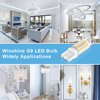 winshine 10 Pack G9 LED Bulb Bi Pin Base, 6000K Daylight 4W (40W Halogen Equivalent) T4 G9 Base Llight Bulbs for Chandeliers, 360° Beam Angle, 400LM, Non-dimmable for Home Lighting