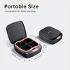 KOVIUU Daily Pill Box 4 Times a Day, Small Pill Case, Travel Pill Organizer, 4 Compartments Compact Portable Pill Container Holder for Vitamin, Medicine, Supplement, Fish Oil, Pink