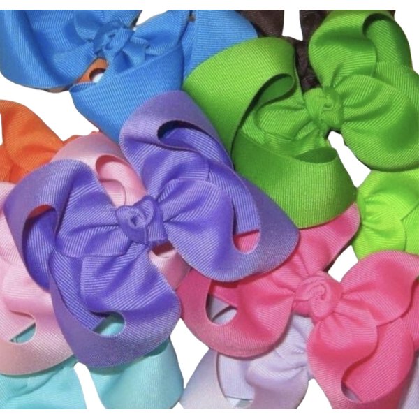 Pick 10 Solid Boutique Hair Bows 4" MADE IN USA