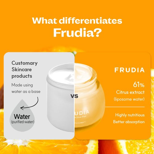 FRUDIA WELCOS Citrus Brightening Face Cream | Vegan Vitamin C Cream w/Mandarin Peel Extract Mela-Zero | Korean Skin Care Moisturizer