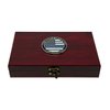 Military Gift Shop Police Officer Playing Cards & Dice in Wooden Keepsake Box - Thin Blue Line Flag - Police Officer Gifts | Disabled USMC Vet Owned Small Business