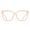 JIM HALO Oversized Blue Light Glasses for Women Square Chunky Bluelight Computer Glasses Reduce Eye Strain Apricot