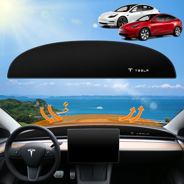 XINTUO Dashboard Cover for Tesla Model Y Model 3 Accessories Fluffy Dash Cover for Model Y 2020-2023 Model 3 2017-2023
