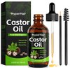 HyperHair Organic Castor Oil,Cold Pressed Unrefined For Hair, Eyelashes, Eyebrow Growth, Essential Oil, Massage Oil, Hair Nourishing Oil, Deep Massage & Moisturizing For Body