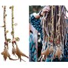 Nutty Natte 2 PCS Hippie Hair Extension Dreadlocks Hairclip Feather Beads Pendant Dread Wrap Hair Fall Hair Wrap Colorful Accessories for Dreads Braids Curls