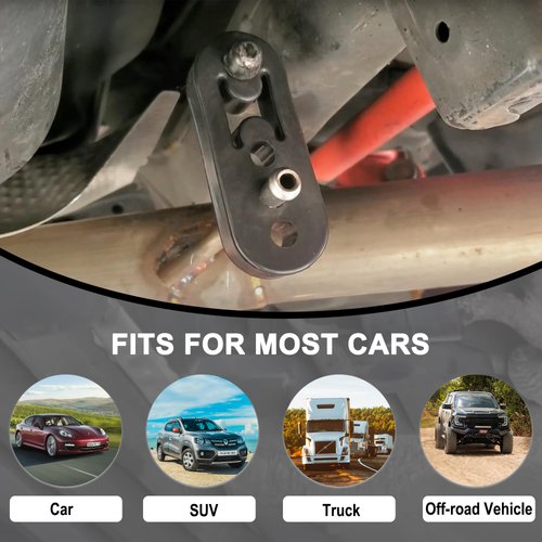 Sporthfish Exhaust Hangers Rubber Muffler Hanger 4 Holes Adjustable Universal Insulator Bushing Shock Absorber Bracket for Car Truck SUV, 2PCS Black 0.47 Inch