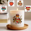 GOROMON 16 PCS Bride of Chucky Tattoo Heart, Halloween Temporary Tattoos Stickers For Women Men, Fake Halloween Makeup Kit Party Favor Supplies Chucky Heart Tattoos Costume Accessories