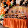 4 Packs Orange Foil Fringe Curtain, Orange Glitter Metallic Tinsel Backdrop for Birthday, Wedding, Baby Shower, Halloween, Thanksgiving, Friendsgiving, Fall Party Decorations Supplies
