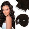 Sunny Hair Tape in Extensions Straight Skin Weft Tape in Hair Extensions Invisible Tape in Hair Extensions Human Hair 20Pcs Hair Extensions Real Human Hair Darkest Brown 24inch