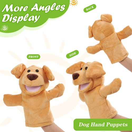 CozyWorld Dog Hand Puppet Puppy Muppets Plush Toys Show Developing Intelligence Gifts for Adults and Kids，10‘’