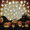 3D Halloween Cute Ghost Stickers Decor 42 Pcs Ghost Wall Stickers Decorations Reusable Self-Adhesive White Ghost Wall Decals Halloween Party Supplies for Gothic Home Window Door Room Wall Decor
