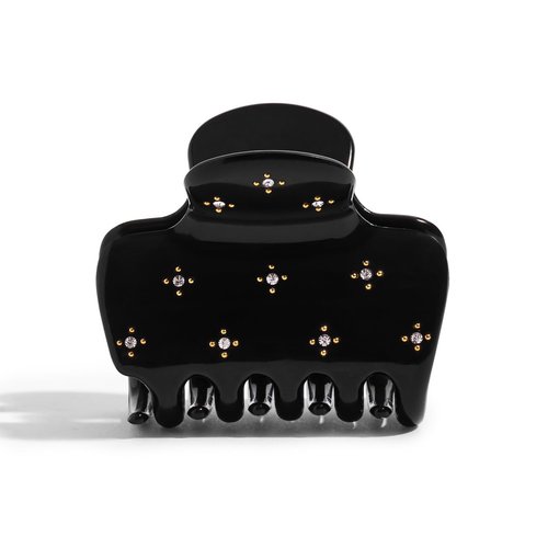 Kitsch Recycled Plastic Rhinestone Medium Puffy Claw Clip 1pc- Black