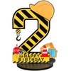 MiniInflat Construction 2nd Birthday Number Sign Centerpiece Truck 2nd Sign Construction Birthday Party Supplies Wooden Excavator Construction Hat 2 Years Old Number Sign for Boys Birthday Anniversary