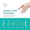 Beetles Gel Nail Kit Nail Tips 500Pcs Medium Coffin Pre Shaped Clear Full Cover False Nails for Gel Art Polish Soak Off Lamp Easy Nail Extensions Acrylic False Press on Nail Tips