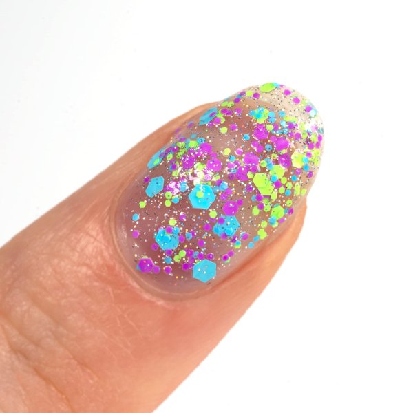 Orly Nail Polish 'Dancing Queen' Blue/Green/Purple Confetti Topper with Holographic Glitter