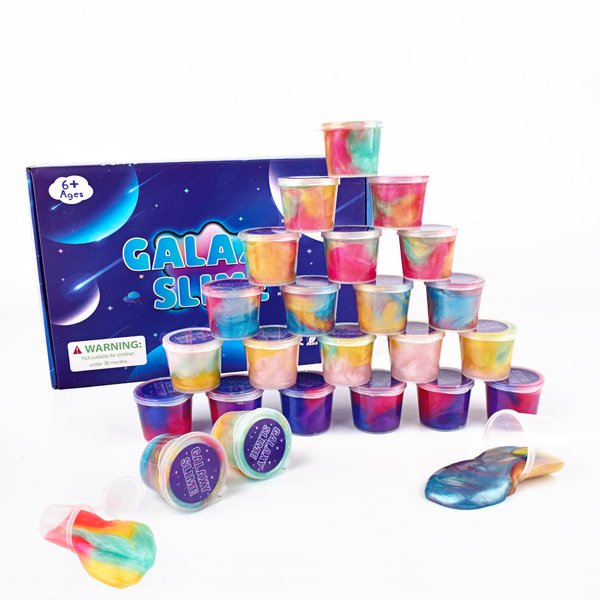 25 Pack Mini Galaxy Slime,Party Favors Slime, Stretchy Slime Kit for Classroom Prizes, Advent Calendar 2024, Goodie Bag Stuffers for Kids Boys Girls 6-12,Christmas Stocking Stuffers