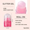 Body Glitter Roll on Festival Glitter Gel Makeup for Hair Face and Body Color Changing Glitter Gel Rave Party Makeup (25ml,White #01)