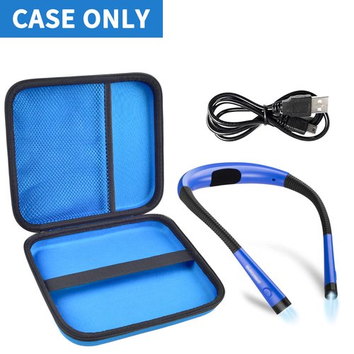 Case Compatible with Glocusent/for Vekkia/for LITOM/for LEDGLE/for TAKKUI/for TSINGREE LED Neck Reading Light Book Light for Reading in Bed. Storage Carrying Holder for USB Cable (Box Only) -Blue