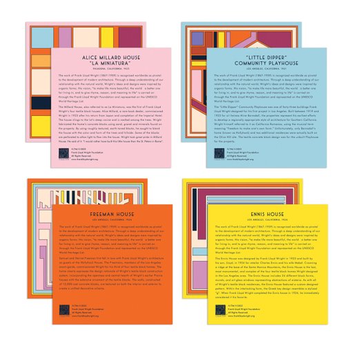 Galison Frank Lloyd Wright Textile – 4 200-Piece Puzzles Block Set with Iconic Geometric Illustrations for Coffee Table Amusement and Décor