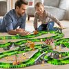 MSKOLER 144 Pieces Dinosaur Toys Car Race Tracks Sets for Kids 3 4 5 6 7 8 Years Old - Flexible Tracks Playset with Kids Dinosaur, Electronic Toy Cars for Boys, Birthday Gifts for Toys Toddlers 3-5