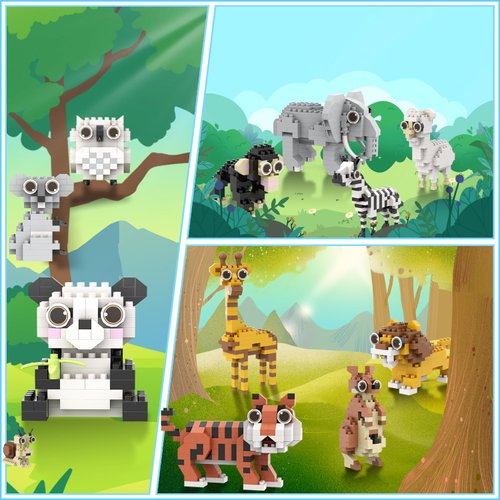 MJDDJA Party Favor for Kids, Mini Animals Building Blocks Sets Goodie Bags Stuffers for Kid, Small Toy Prizes, 12Pack Kit Birthday Party Favor Gifts Toys for Ages 8-13