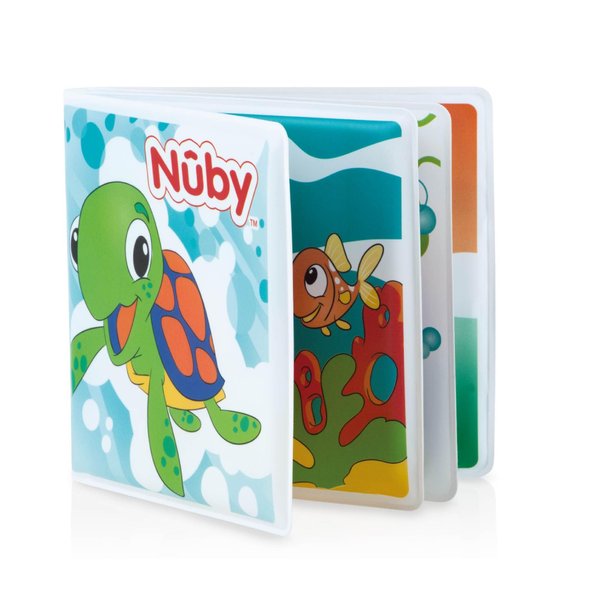 Nuby Bath Fun Time Book with Water-Proof Pages and Surprise Squeaker, Early Education, 0 M+