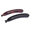 Parcelona French Small 3 ¾” Celluloid Set of 2 French Banana Hair Clip Flexible Ponytail Holder Fashion Durable Styling Paris Hair Accessories for Women, Made in France (Tortoise Shell-Black)