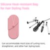 Mokburrim Heat Resistant Bag for Hair Curling Iron Silicone Hair Straightener Travel Bag Hair Tools Portable Pouch Hot Hair Tools Holder Case