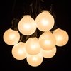 Hometown Evolution, Inc. White Pearl Outdoor Patio Globe String Lights (25 Foot, G40 White Pearl 1.6 Inch Bulbs +1 Free Spare - Black Wire)