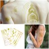 9pcs Gold Temporary Tattoos, 8.3x5.8in Tattoo Stickers Gold Butterfly Star Moon Feather Waterproof Tattoos Stickers for Women Girls Parties Festivals Makeup Cosplay Accessories(Style A)
