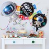Borsgye Solar System Planet Astronaut Balloons Rocket Foil Balloons Big Mylar Number Helium Global Happy Birthday Garland Banner for Boy Kids Space Themed 4th Year Birthday Party Decorations