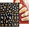 JMEOWIO 9 Sheets Christmas Glitter Nail Art Stickers Decals Self-Adhesive Snowflake Winter Holiday White Nail Supplies Nail Art Design Decoration Accessories