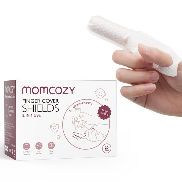 Momcozy Baby Diaper Cream Brush Butt Paste Spatula, Baby Diaper Cream Spatula Finger Wipes, Baby Diaper Cream Applicator, Waterproof Finger Sleeve for Baby Diaper Cream