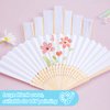 JOHOUSE White Paper Fans, 28PCS Handheld Folding Fans Foldable Bamboo Fans Japanese Chinese Style for Wedding DIY Crafting Wall Decoration Party Favors