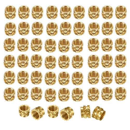 60pcs M3 Threaded Insert OD5mm L4mm Brass Nut Knurled Inserts Heat Embedment Nuts Compatible with Voron 2.4 Trident Switchwire DIY 3D Printer