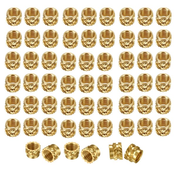 60pcs M3 Threaded Insert OD5mm L4mm Brass Nut Knurled Inserts Heat Embedment Nuts Compatible with Voron 2.4 Trident Switchwire DIY 3D Printer