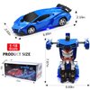 Jeestam RC Car Robot for Kids Transformation Car Toy, Remote Control Deformation Vehicle Model with One Button Transform 360°Rotating Drifting 1:18 Scale, Best for Boys and Girls (Blue)