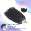 Microlink Hair Extensions Human Hair for Black Women Afro Kinky Curly Microlinks Human Hair Natural Black Brazilian Remy Hair Microlinks Hair Extensions 100 Strands 16 Inches