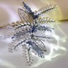Bridal Wedding Pearl Hair Comb Blue Beaded Hair Side Hair Clip Wedding Hair Accessories Suitable for Girls Bridesmaid Hairpins A108 (white)
