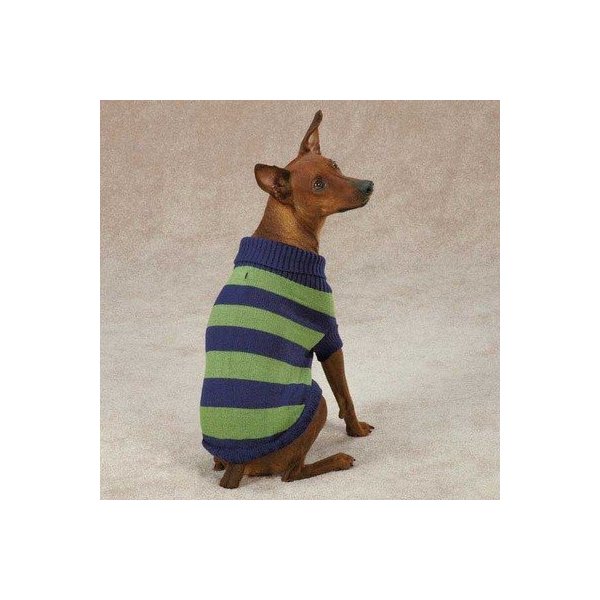Casual Canine Rugby Dog Sweater Color: Green, Size: X-Small (10" H x 8.5" W x 0.25" D)