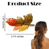 Maple Leaf Hair Claw Clips for Women Fall Leaf Hair Clips Thanksgiving Day Hair Accessories Non Slip Hair Clamp Glossy Hair Barrettes Orange Hairpin for Long Thick Thin Hair